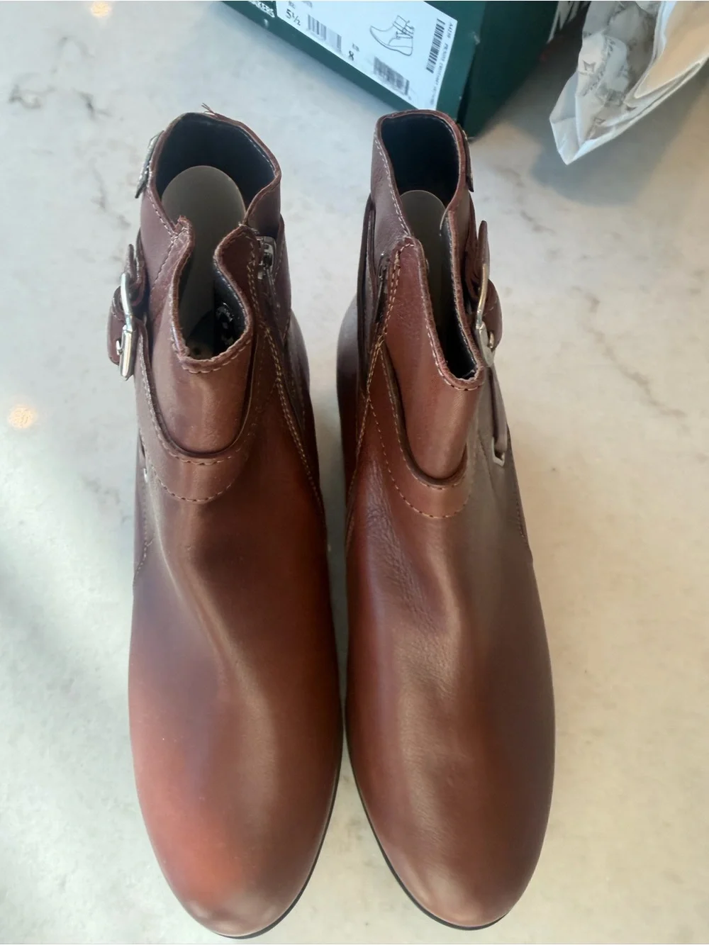 Mephisito Brown Leather Ankle Bootie with Buckle Strap! New in box! 8